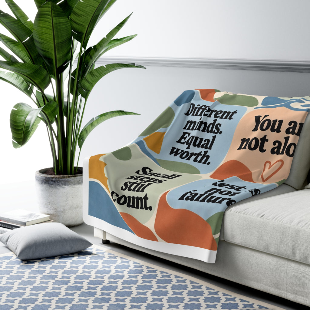 Quietly Seen Affirmation Blanket – 6 Encouraging Sayings  Sherpa Fleece Blanket
