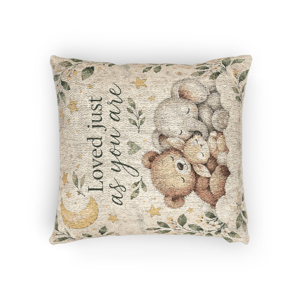 Loved Just as You Are – Animal Friends  Woven Pillow
