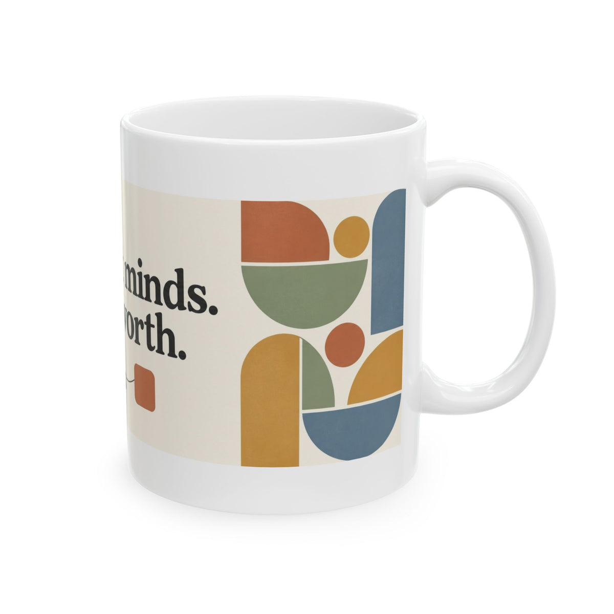 Different Minds, Equal Worth Coffee Mug – Neurodiversity Acceptance Ceramic Mug, (11oz, 15oz)