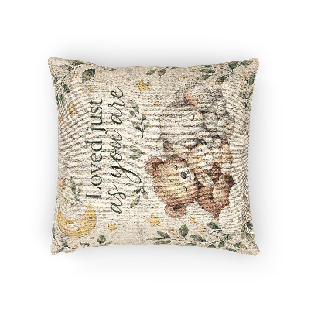 Loved Just as You Are – Animal Friends  Woven Pillow
