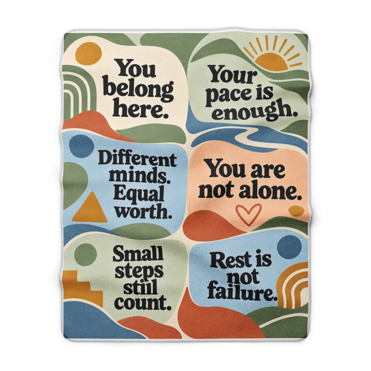 Quietly Seen Affirmation Blanket – 6 Encouraging Sayings  Sherpa Fleece Blanket