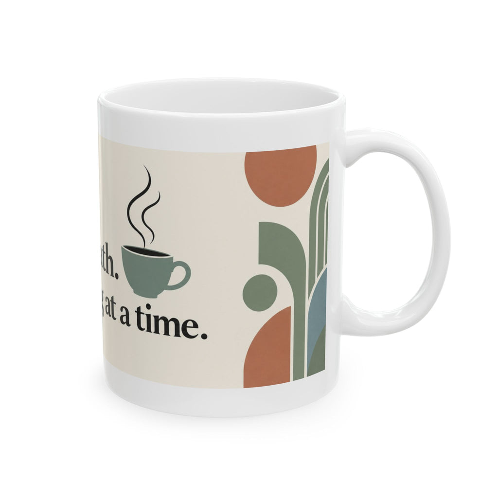One Sip, One Breath Coffee Mug – Mental Health Awareness Ceramic Mug, (11oz, 15oz)